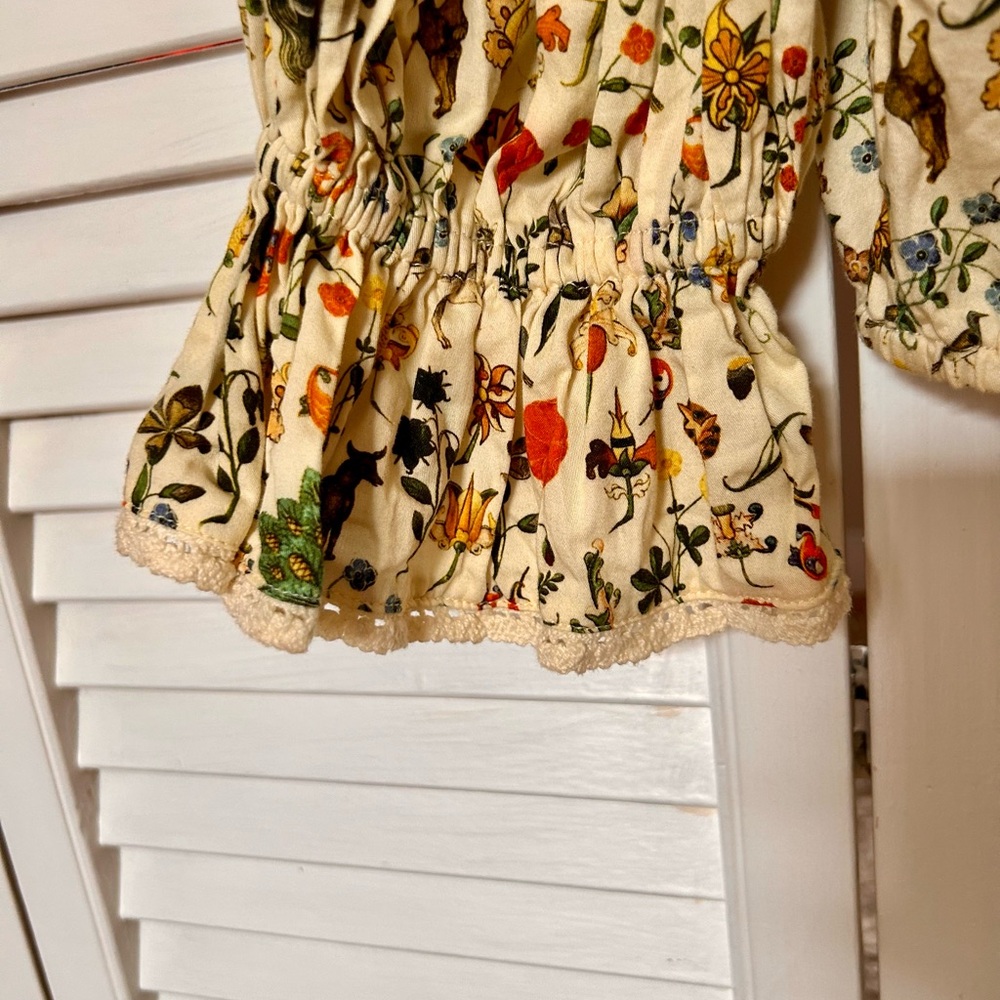 Samantha Pleet Lovelace Blouse - Cream Floral Crop Top - Picture 8 of 9